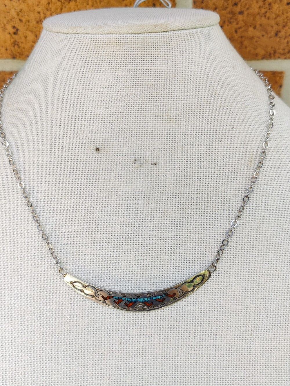 Vintage Sterling Navajo Nakai Necklace - Picture 15 of 15